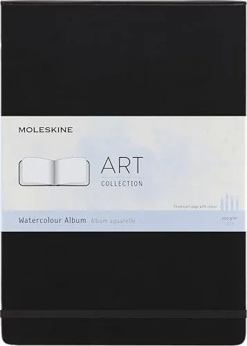Moleskine Folio Watercolour Notebook A4 - A4 Wasserfarben-Notizbuch mit hochwertigem 200 g/m² Aquarellpapier, ideal für kreative Projekte und Zeichnungen. FSC-zertifiziert für umweltbewusstes Arbeiten.