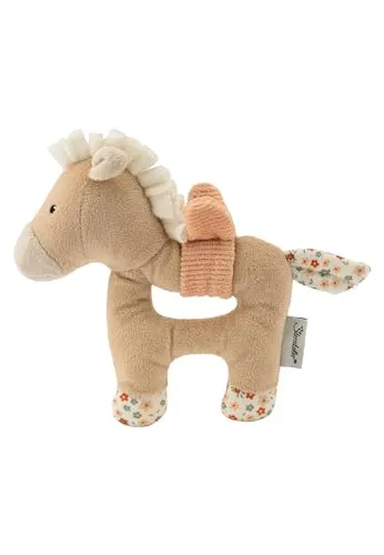Sterntaler Greifling Pferd Sunny - Motorikspielzeug zum Rasseln, Fühlen und Spielen - Kuscheltier für Baby und Kinder mit Rassel als treuer Freund - Baby Spielzeug aus weichem Stoff, lichtbeige