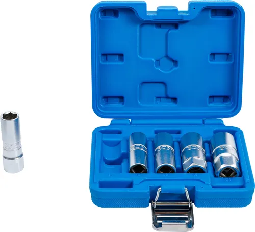 Bgs Technic Zündkerzen-Einsatz-Satz 5-tlg. Sechskant 12,5 mm - Praktischer Zündkerzen-Einsatz-Satz mit 5 verschiedenen Schlüsselweiten. Ideal für präzise Arbeiten an Zündkerzen. Robuste Verarbeitung aus Chrom-Vanadium-Stahl für lange Haltbarkeit.