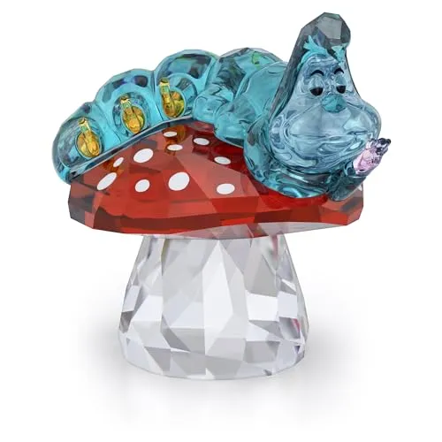 Swarovski Alice in Wonderland Blaue Raupe - Wunderschöne Disney Figurine mit 229 funkelnden Facetten, die Freiheit und Verwandlung symbolisiert. Ideal als dekorativer Nussknacker für ein zauberhaftes Zuhause.
