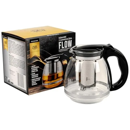 KARL HAUSMANN Glas Teekanne mit Siebeinsatz - 1.5L - Teekanne Glas - Tee Kanne mit Sieb - Tee kanne - Teekannen Perfekt Für Tee-Liebhaber - Stilvolles Design Glasteekanne