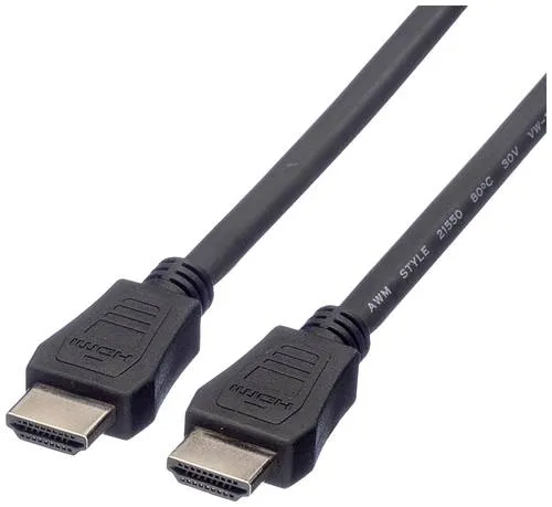 Value HDMI Kabel 5 m - Hochwertige Verbindung - Hochwertiges HDMI-Kabel (5 m) für eine klare Bild- und Tonübertragung. Ideal für TV, Computer und Spielekonsolen. Robuste Qualität für zuverlässigen Einsatz.