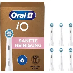Oral-B iO Sanfte Reinigung Aufsteckbürsten - 6 Stück - Ersatzbürsten für Elektrische Zahnbürsten, sanfte Reinigung für empfindliche Zähne und Zahnfleisch, kompatibel mit Oral-B iO.