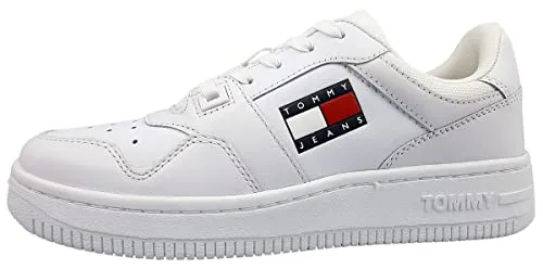 Tommy Jeans Tommy Hilfiger Damen Retro Basket Wmn ESS Sneaker, Weiß, 41, White, 41 EU