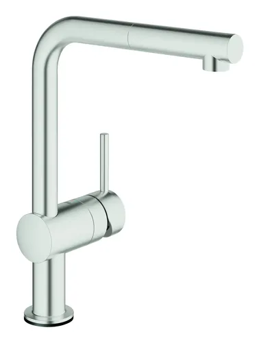 GROHE Minta Touch - Elektronische Einhand-Spültischarmatur mit L-Auslauf - Armaturen mit GROHE SuperSteel Oberfläche für langanhaltende Schönheit. Mit 360°-Schwenkbereich und einfacher Montage ideal für moderne Küchen.