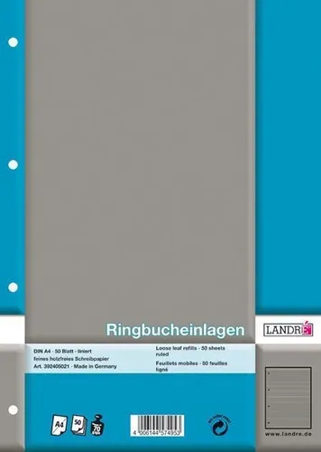 Ringbucheinlagen A4 liniert 70g chlorfrei,
