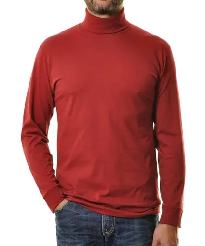 Ragman Herren Unterzieh Rolli in Weinrot, XXL - Stylischer Rollkragen für Herren, aus Fair Trade Peru, ideal als Unterziehshirt für jeden Anlass.