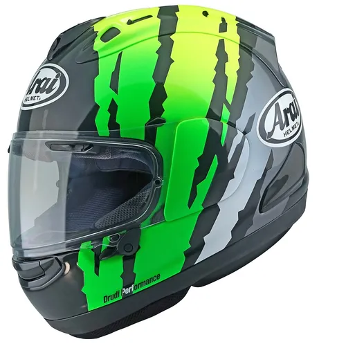 Arai RX-7V Evo Motorrad Helm Blade Gelb/Grün/Schwarz L - Motorradhelm für Sport/Racing, bietet hervorragende Aerodynamik und Sicherheit, ideal für anspruchsvolle Fahrer.