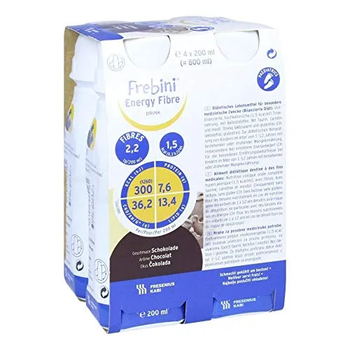 Fresenius Kabi Frebini Energy Fibre Drink Schokolade Trinkflasche, 4 x 200 ml, 1er Pack (1 x 2,75 kg)