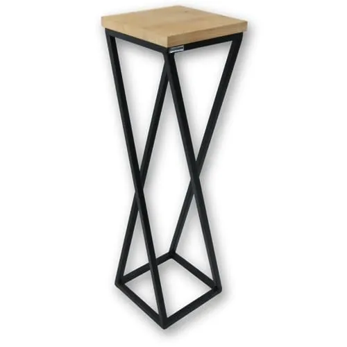 holz4home® Dekoständer 70 cm - Eichenholz Natur Geölt - Blumentreppen aus hochwertigem, geöltem Massivholz mit stabilen Stahlrahmen. Ideal für Innen- und Außenbereiche, bringt zeitlose Eleganz in jeden Raum.