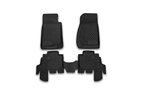 Element 3D Gummimatten Set für Jeep Wrangler (2007-2018) - Maßgeschneiderte Auto Fußmatten aus robustem TPE-Material. Wasser- und schmutzabweisend, rutschfest und langlebig – ideal für alle Wetterbedingungen. Einfach zu reinigen und geruchsneutral.