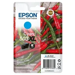 Epson 503XL Chillies Cyan Druckerpatrone - Original Tinte mit hoher Ausbeute für bis zu 503 Seiten, ideal für gestochen scharfe Ausdrucke