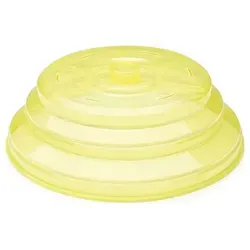 Ibili Mikrowellendeckel Prisma faltbar, Silikon, schwarz/silber, 24 x 24 x 7 cm