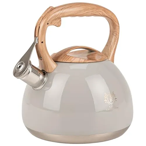 KARL HAUSMANN Wasserkessel Induktion 3L - Edelstahl Teekessel für alle Herdarten mit hitzeisoliertem Griff und lautem Pfeifton; ideal für sicheres Kochen und stressfreies Zubereiten von heißen Getränken.