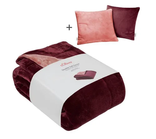 s.Oliver Wohndecke Doublesoft mit GRATIS Kissenhüllen in lila von s.Oliver