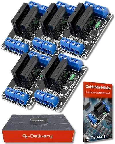 AZDelivery 5 x 2 Kanal Relais Modul 5V DC Solid State Low Level Trigger Power Switch Board Kompatibel Mit Arduino und Raspberry Pi