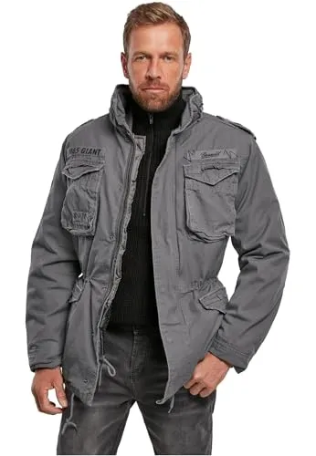 Brandit M-65 Giant Textiljacke - Charcoal Grau - XXL - Robuste Premium-Feldjacke mit austrennbarer Innenjacke und verstellbarer Taille. Ideal für stilvolle Outdoor-Abenteuer und vielseitige Einsatzmöglichkeiten.