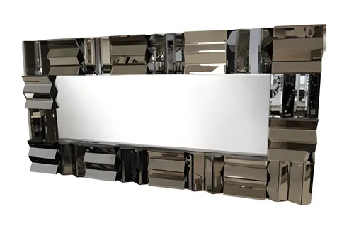Moderner Brauner Spiegel aus Glas für Wohnzimmer und Schlafzimmer - Eleganter rechteckiger Spiegel (180 x 80 cm) aus hochwertigem Glas, ideal für eine stilvolle Raumgestaltung. Perfekt für Jugendliche und Erwachsene, freistehend montierbar.