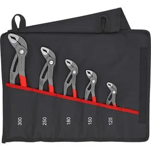 Knipex Wasserpumpenzange 00 19 55 S5 - 5-teiliges Cobra-Set für 1-2 3/4 Zoll, selbstklemmen und sicherer Klemmschutz, Made in Germany