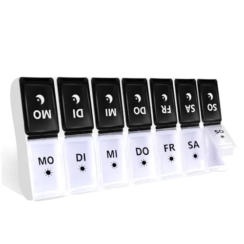 JANUIXCO Tablettenbox 7 Tage Morgens Abends