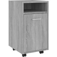 vidaXL Beistellschrank mit Rollen Grau Sonoma 33x38x60cm - Büroschränke mit Lenkrollen für einfache Mobilität, viel Stauraum und flexible Türmontage. Ideal für eine organisierte und stilvolle Arbeitsplatzgestaltung.