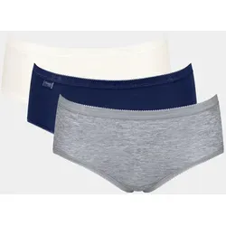 sloggi Midislip Basic+ (3er Pack) - Funktionsunterwäsche aus Baumwollmix, klassischer Stil mit mittelhohem Bund und Softnähten für höchsten Tragekomfort.