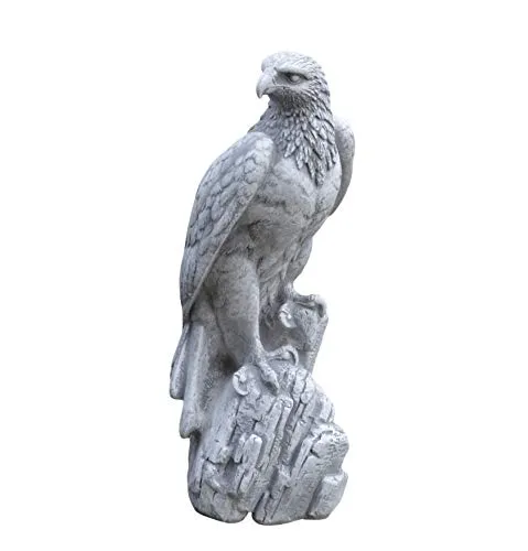 Mächtiger Adler Gartenfigur in grau von gartendekoparadies