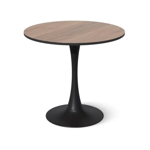 Vicco Esstisch Carl, Nussbaum/Schwarz, 80 x 80 cm