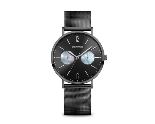 Bering Quarzuhr Classic Collection - Elegante Damen-Armbanduhr aus der Classic Collection mit robustem Saphirglas und stilvollem Edelstahl-Gehäuse in Schwarz. Perfekt für jeden Anlass!