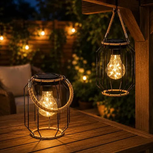 Lumiled 2er Set Vintage Solar Laterne Warmweiß Metall für Außen