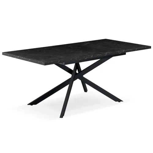B&D home Esstisch Ausziehtisch LARS, Marmor-Schwarz von B&D home