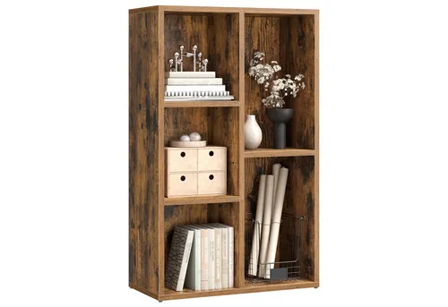 VASAGLE Bücherregal mit 5 Fächern - Vintagebraun - ELEGANTES DESIGN FÜR JEDEN RAUM - Dieses kompakte Bücherregal in Vintagebraun bietet ausreichend Platz für Ihre Bücher und Deko. Die robuste Konstruktion und pflegeleichte Oberflächen garantieren Langlebigkeit und Stil.