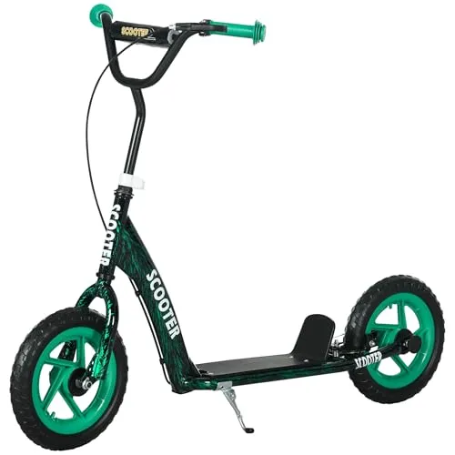 AIYAPLAY Kinderroller Scooter mit verstellbarem Lenker und großen Rädern - Der ideale Tretroller für Kinder von 6-12 Jahren mit 5-facher Höhenverstellbarkeit. Sicher und stabil durch Handbremse und rutschfeste Trittfläche. Schneller Aufbau für sofortigen Fahrspaß!