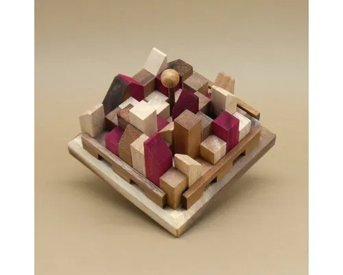 ROMBOL Denkspiele Spiel Stadtpuzzle - variantenreiches Denkspiel für Knobel-Fans aus Holz, Knobelspiel, Holzspiel