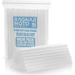 RAGI 1kg Heißklebesticks 11mm x 200mm 52 Stück Transparent für Heißklebepistole Klebestifte Heißkleber Sticks für Holz Kunststoff Metall Papier