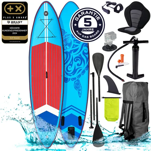 BRAST® SUP Board TURTLE | Aufblasbares Stand up Paddle | 320x81x15cm
