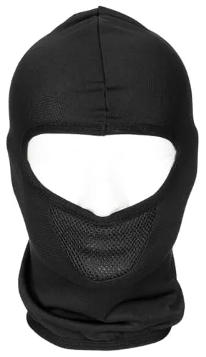 MFH Taktische Balaclava, 1-Loch, schwarz, atmungsaktiv, elastisch, Polyester (DE/NL/SE/PL, Alphanumerisch, Einheitsgröße, schwarz)