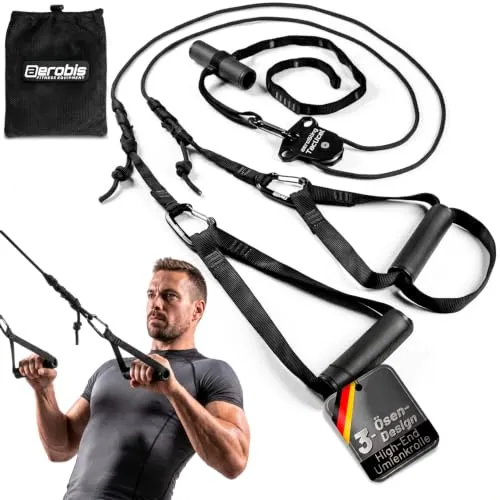 aeroSling® Tactical Umlenkrollen Schlingentrainer in schwarz von aerobis