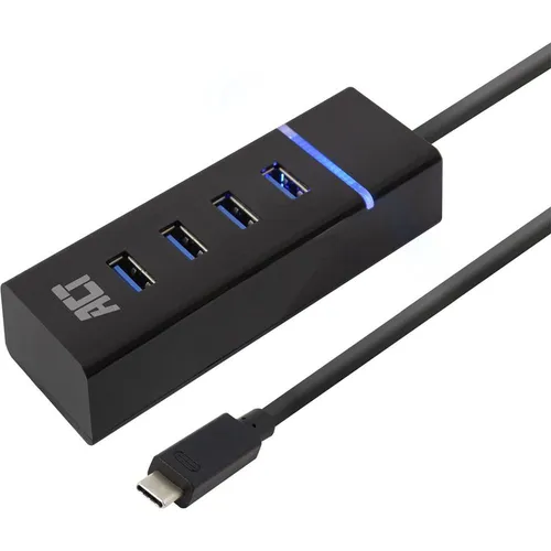 ACT USB C Hub 3.0 - 4-Port USB 3.2 Hub mit 5Gbps, plug-and-play und LED Beleuchtung, ideal für schnelle Datenübertragungen unterwegs