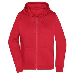 Damen Basic Kapuzen-Sweatjacke JN755, rot, Größe 3XL - Sweatjacke für Damen in rot, Größe 3XL - Hochwertige Sweat-Qualität mit angerauter Innenseite und bequemer Kängurutasche, ideal für lässige Outfits.