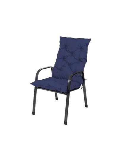 TexDeko® Garden Hochlehner Auflage 120 x 50 cm - Dunkelblau - Wasser- und schmutzabweisende Gartenstuhlauflage für hohen Sitzkomfort. Mit Vließmantel für Weichheit und Langlebigkeit, ideal für Garten und Wohnzimmer. OEKO-TEX 100 zertifiziert.