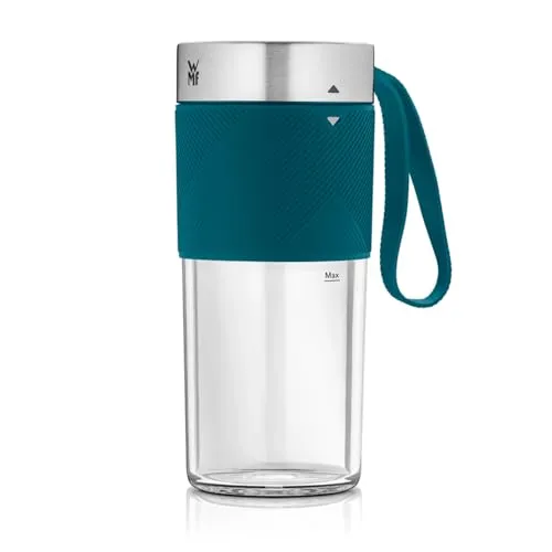 WMF KÜCHENminis Mix on the go, Petrol - Kompakter Smoothie-Mixer - Mixer für unterwegs, akkubetrieben mit bis zu 10 Mixvorgängen pro Ladung – ideal für gesunde Smoothies überall!