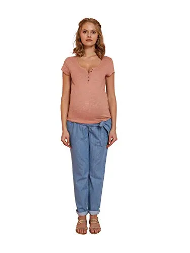 Vertbaudet Henley-Shirt für Schwangerschaft & Stillzeit dunkelrosa 40/42 - Praktisches Henley-Shirt mit 5 Knöpfen für einfaches Stillen und Seitenfalte für optimalen Sitz während der Schwangerschaft. Ideal für stilvolle Momente in der Übergangszeit.