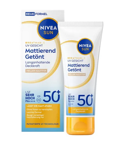 Nivea Sun Sonnenschutzcreme Breathable UV Gesicht mattierend hell LSF 50+ 40ml, 1-tlg.