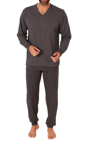 Normann Pyjama Normann Herren langarm Schlafanzug Pyjama mit Bündchen