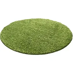 Hochflorteppich Life Green Grün Ø ca. 80cm