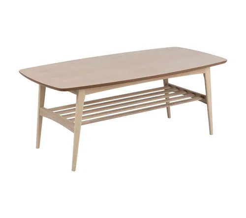 Woodstock Couchtisch mit Ablage Weiß - Der Woodstock Couchtisch aus weißem Eichenfurnier überzeugt durch sein zeitloses Design. Mit einer praktischen Ablagefläche bietet er zusätzlichen Stauraum und passt perfekt in moderne Wohnräume.