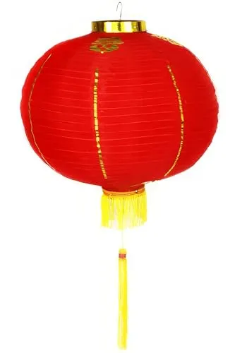 Lampion Dekolampion Fengshui Draht & Seide Fransen rund Asia (Ø25)