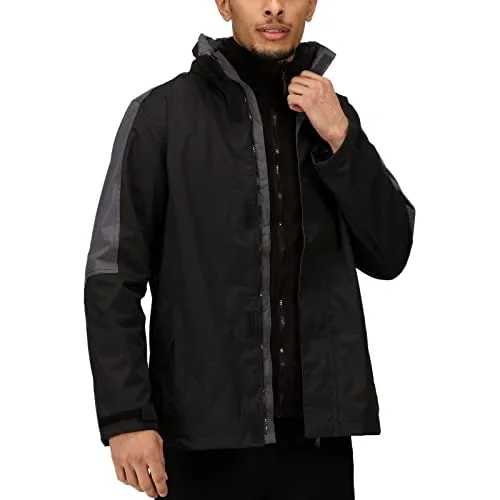 Regatta Herren Professional Men's Defender III 3-in-1 Jacke, Black, XXL - Funktionsjacke mit 3-in-1 Design, atmungsaktivem Mesh-Futter und versiegelten Nähten für optimalen Wetterschutz. Ideal für alle Outdoor-Aktivitäten und vielseitig einsetzbar.