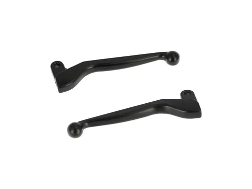 Set: Aluminium-Handhebel, massiv, Brems- und Kupplungshebel, Schwarz matt - für 
